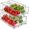 Sorbus 4 Pack Small Clear Stackable Pull-Out Drawers - Organization and Storage Containers for Kitchen, Pantry, Bathroom and More